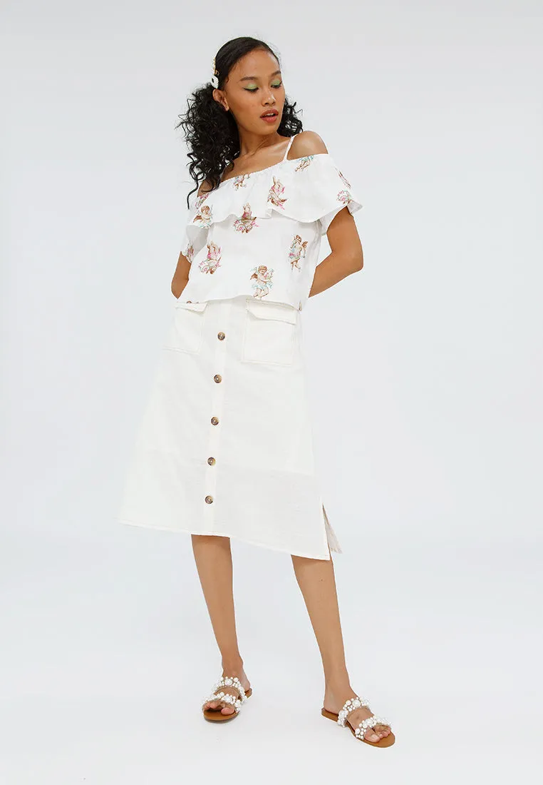 Cold Shoulder Blouse with Flare
