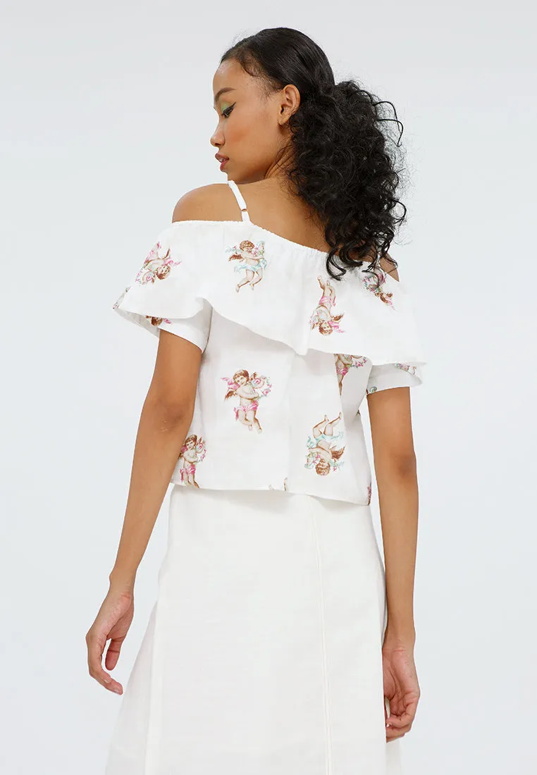 Cold Shoulder Blouse with Flare