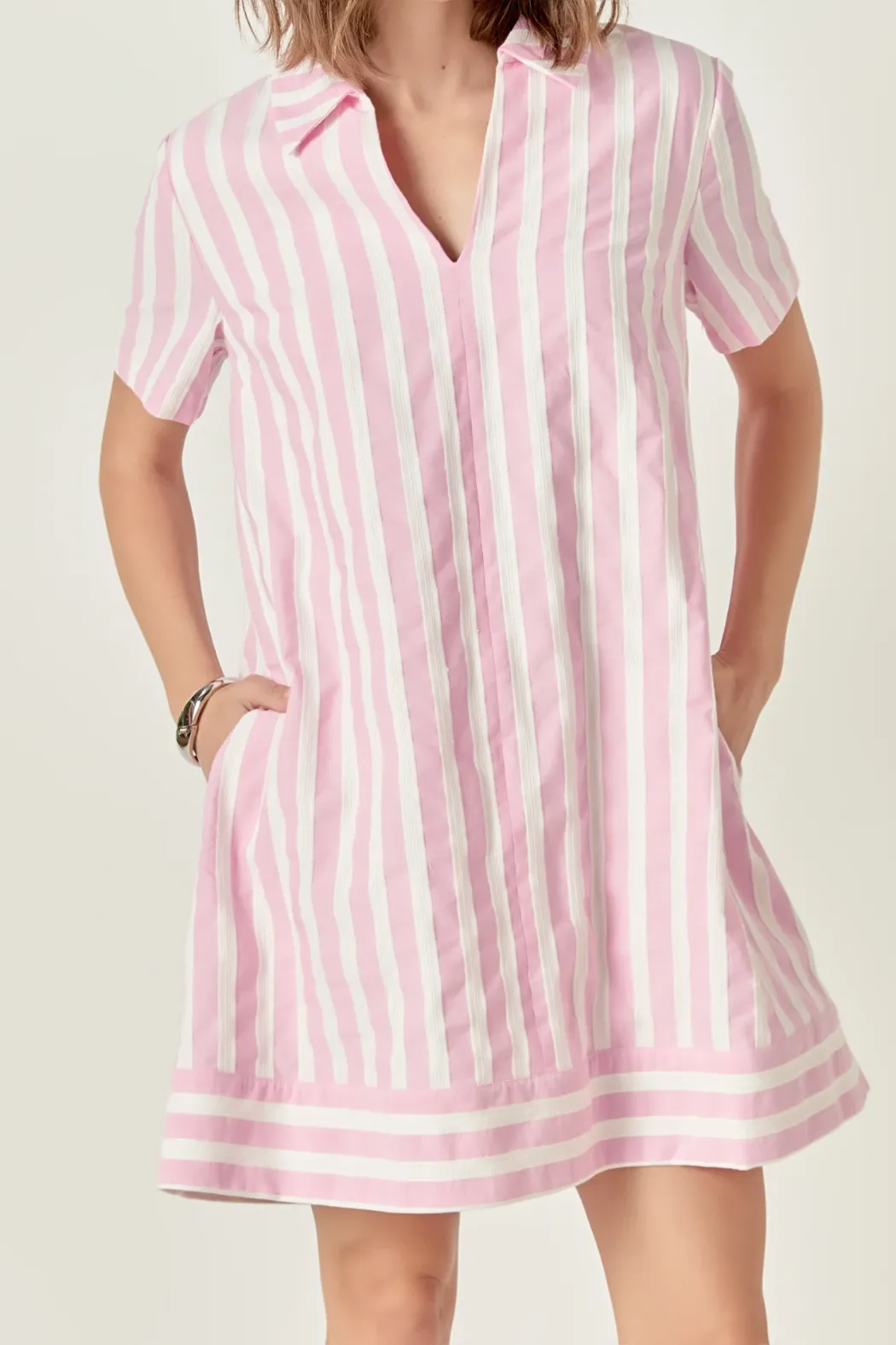 Collared V-Neck Dress