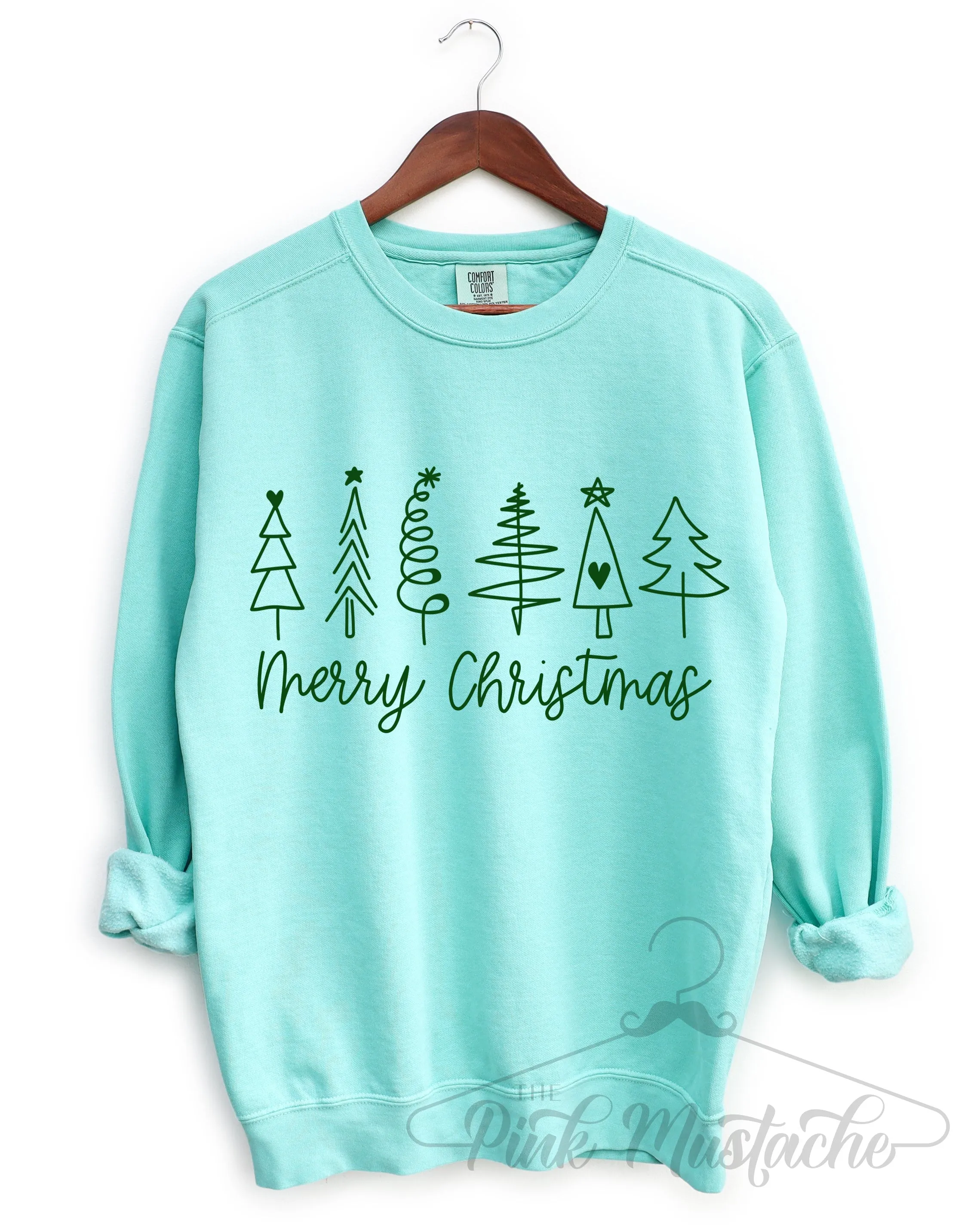 Comfort Colors Trees Merry Christmas Sweatshirt - Adult Sizes