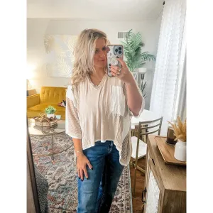 Contrast Oversized Top
