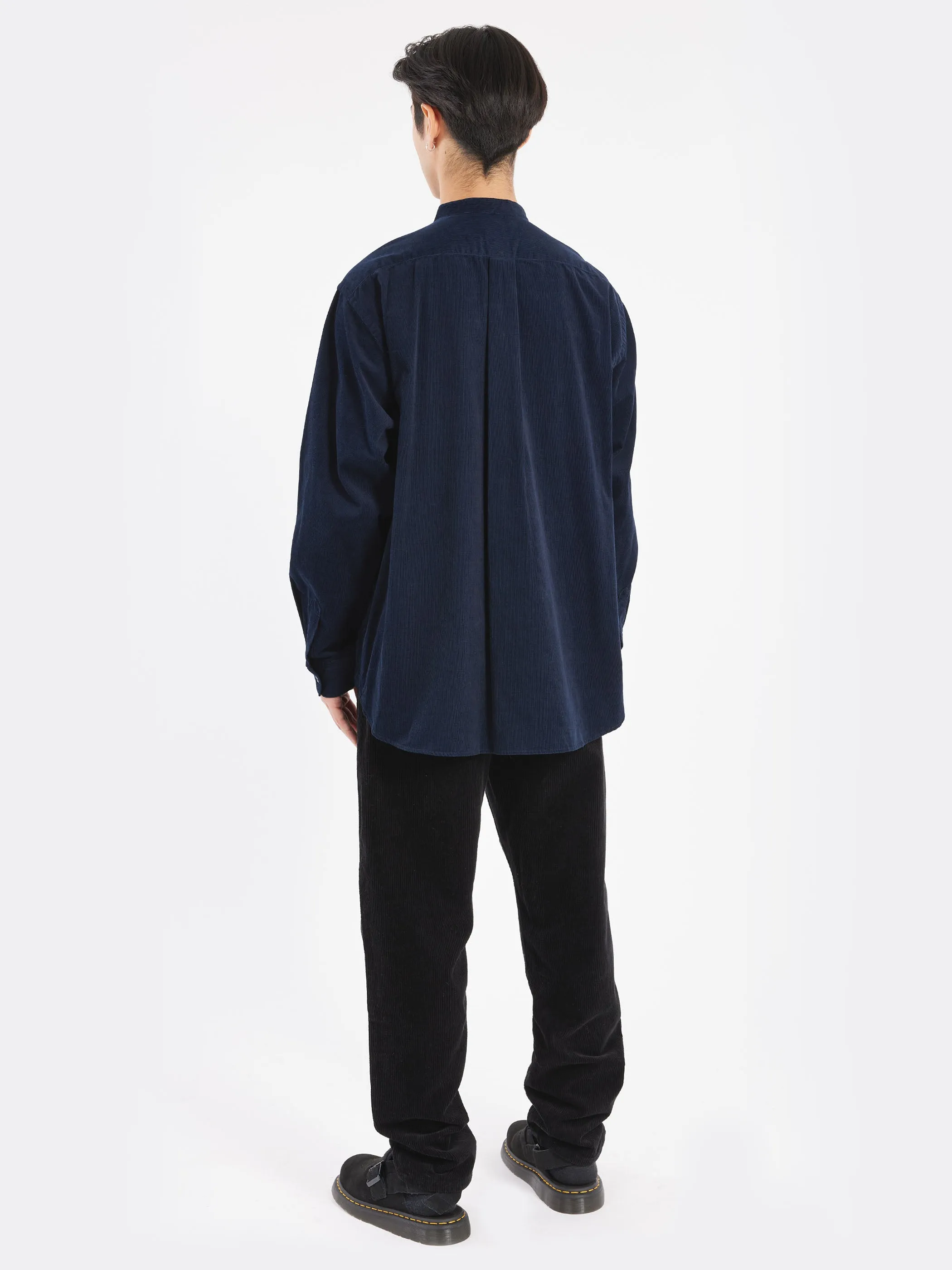 Corduroy Band Collar Shirt