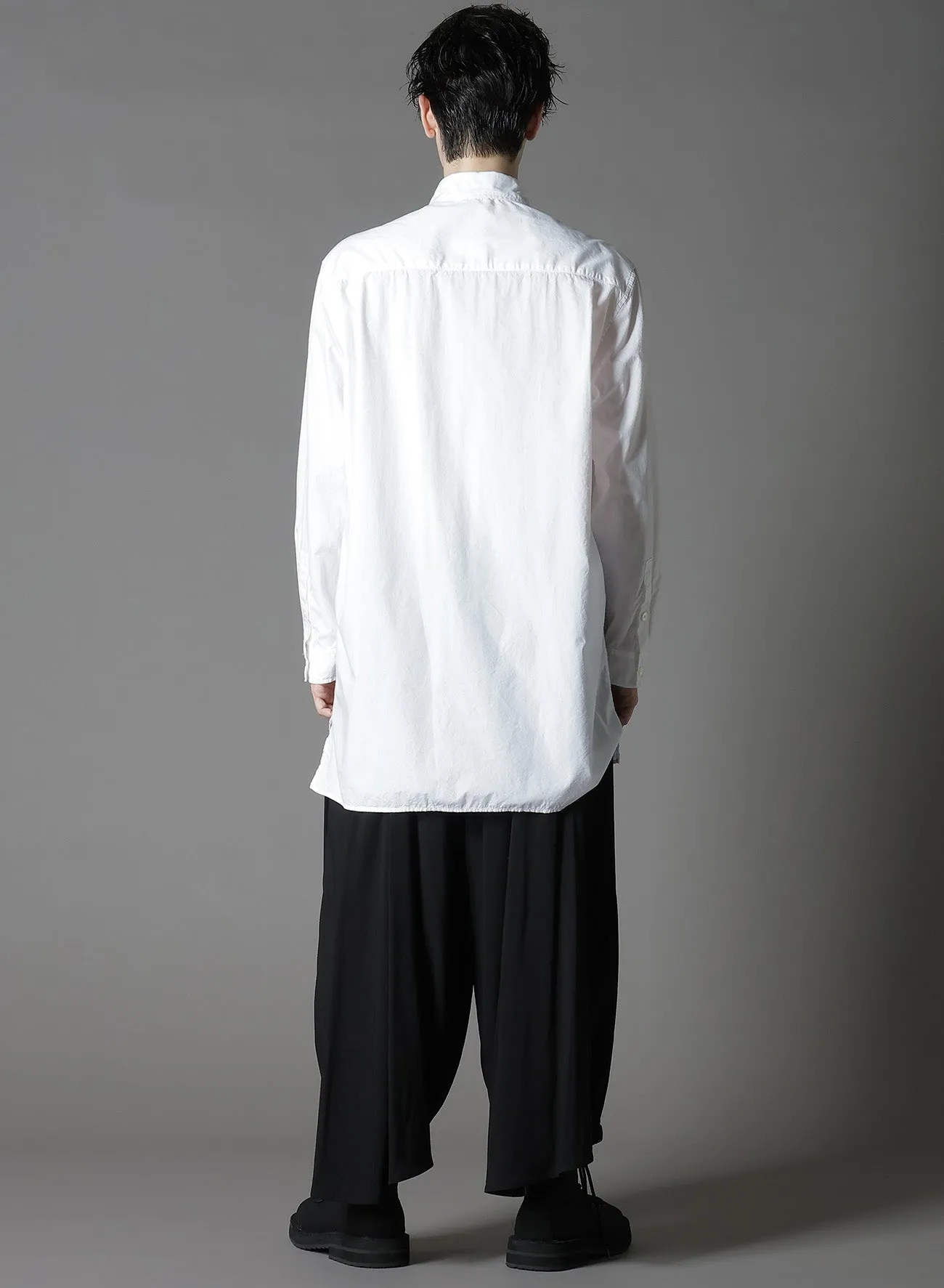 COTTON BROAD    STRIPE  SWITCHING RUFFLE SHIRTS