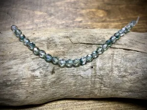 Czech Glass Fire Polished Bead Strand - Faceted Rounds - 5mm - 5”