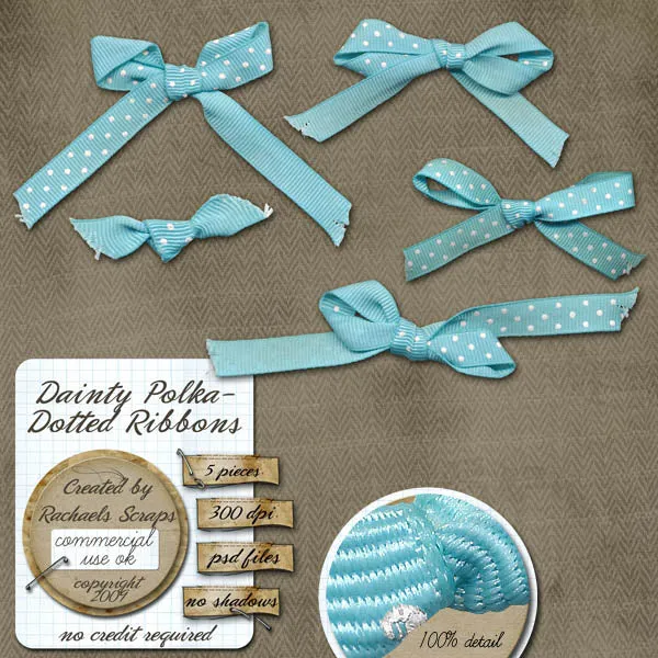 Dainty Polka Dotted Ribbons