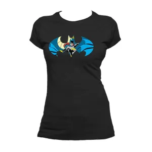 DC Comics Batgirl Logo Character Shield Official Women's T-shirt (Black)