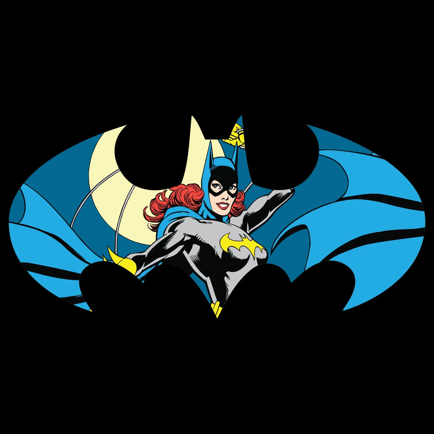 DC Comics Batgirl Logo Character Shield Official Women's T-shirt (Black)