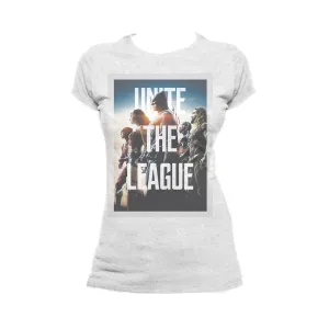 DC Justice League Splash Unite League Official Women's T-shirt (Heather Grey)