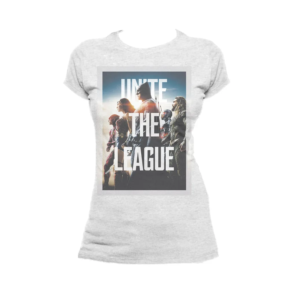 DC Justice League Splash Unite League Official Women's T-shirt (Heather Grey)