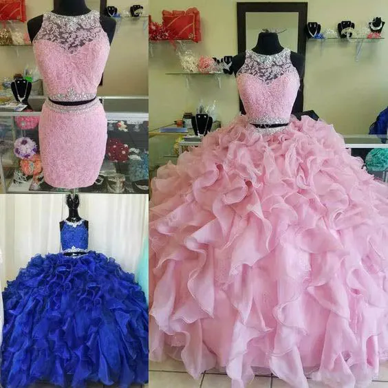 Delicate Mint Quinceanera Dresses Organza Ruffles Puffy Ball Gown 3 Piece Quince Sweet 16 Dress
