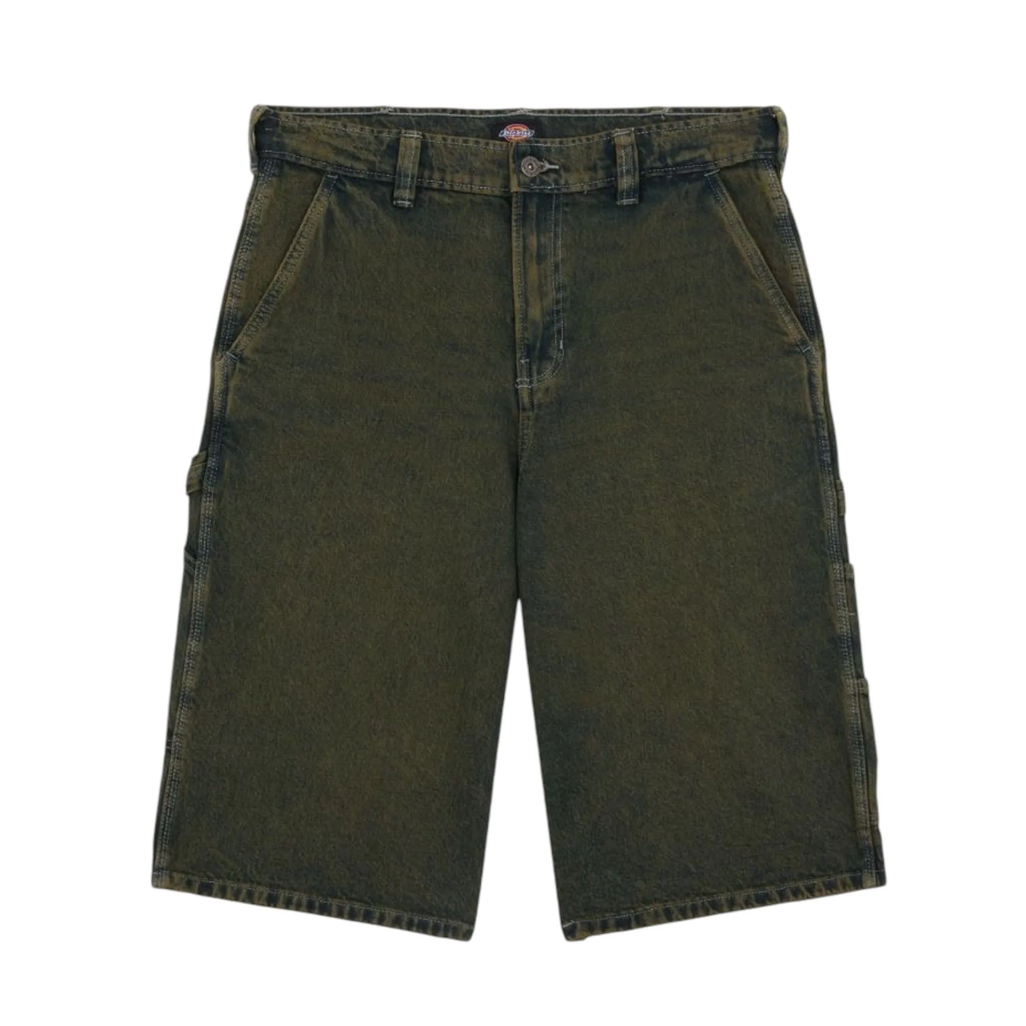 Dickies Loose Fit Denim Painter Carpenter Shorts Green Rinsed