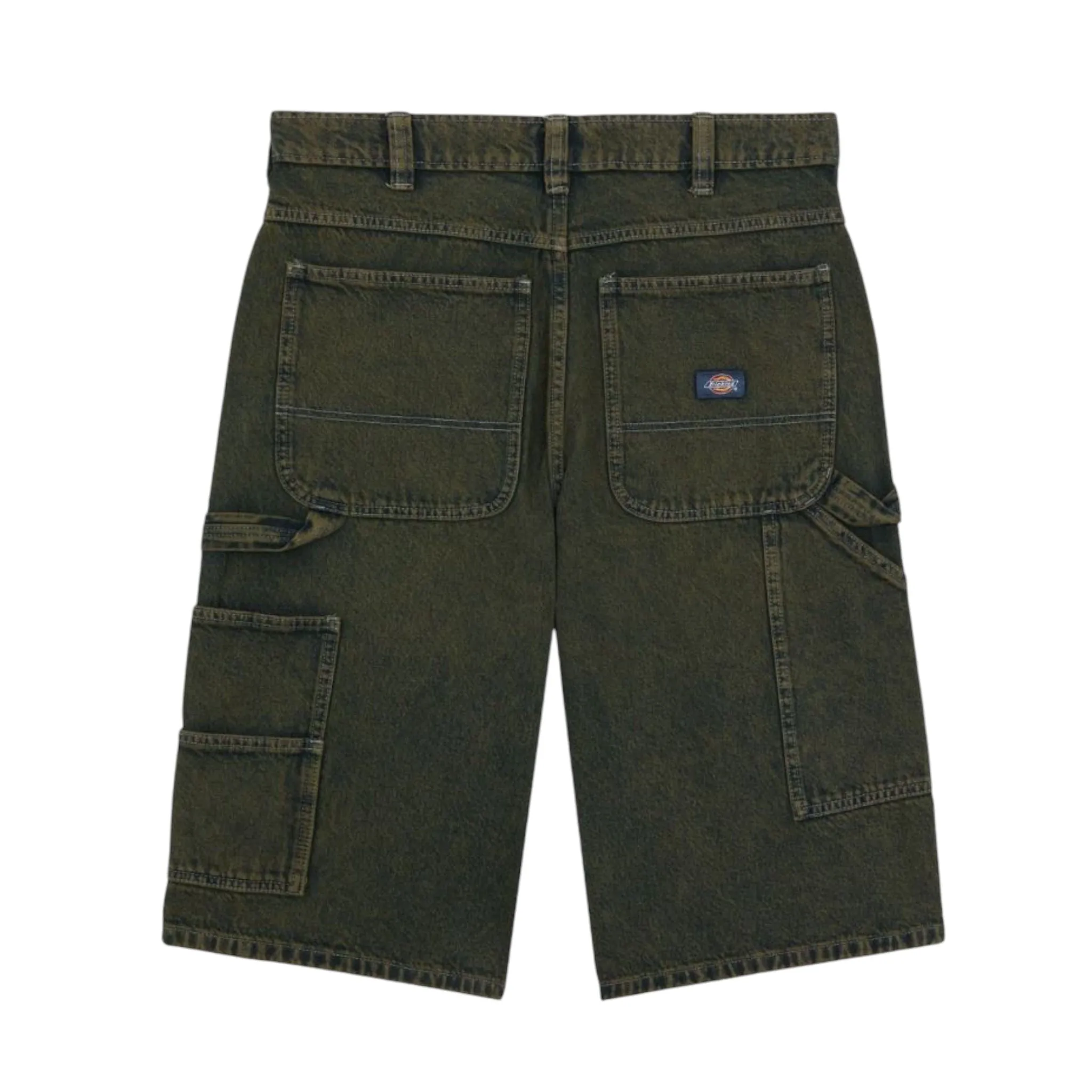 Dickies Loose Fit Denim Painter Carpenter Shorts Green Rinsed