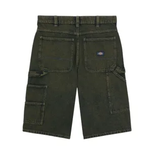 Dickies Loose Fit Denim Painter Carpenter Shorts Green Rinsed