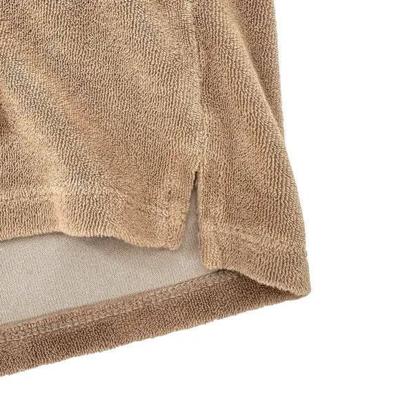 DONNI Gray Brown Towel Fabric Loose Fit Terry Henley Shorts sz M