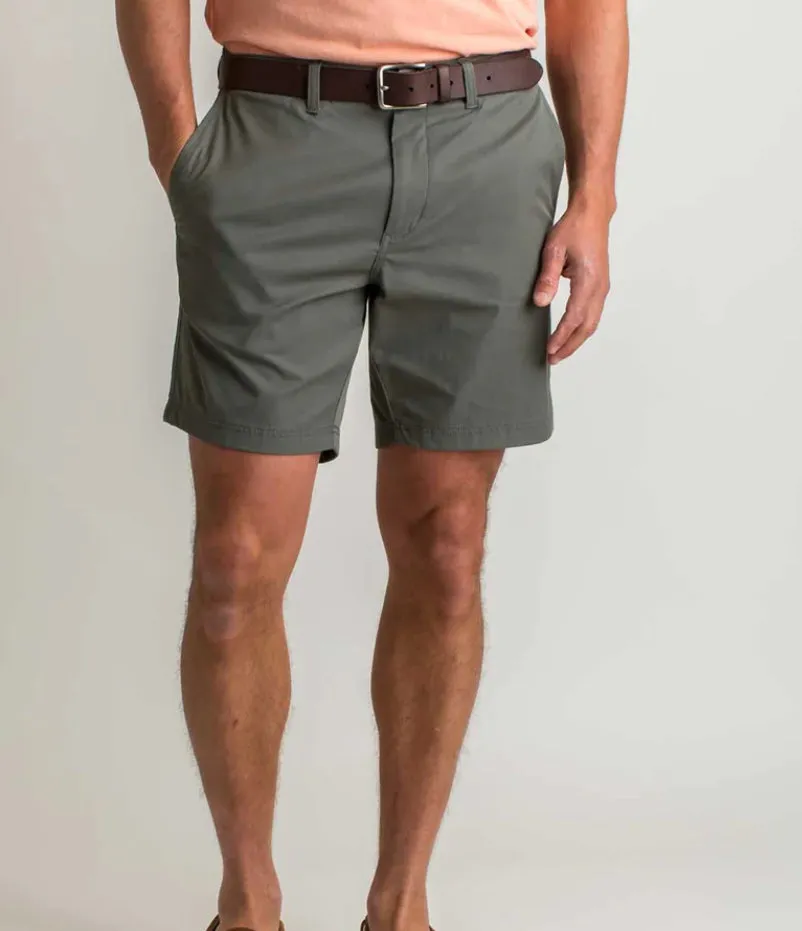 Duck Head Harbor Performance Shorts Gunmetal Gray 8 inch
