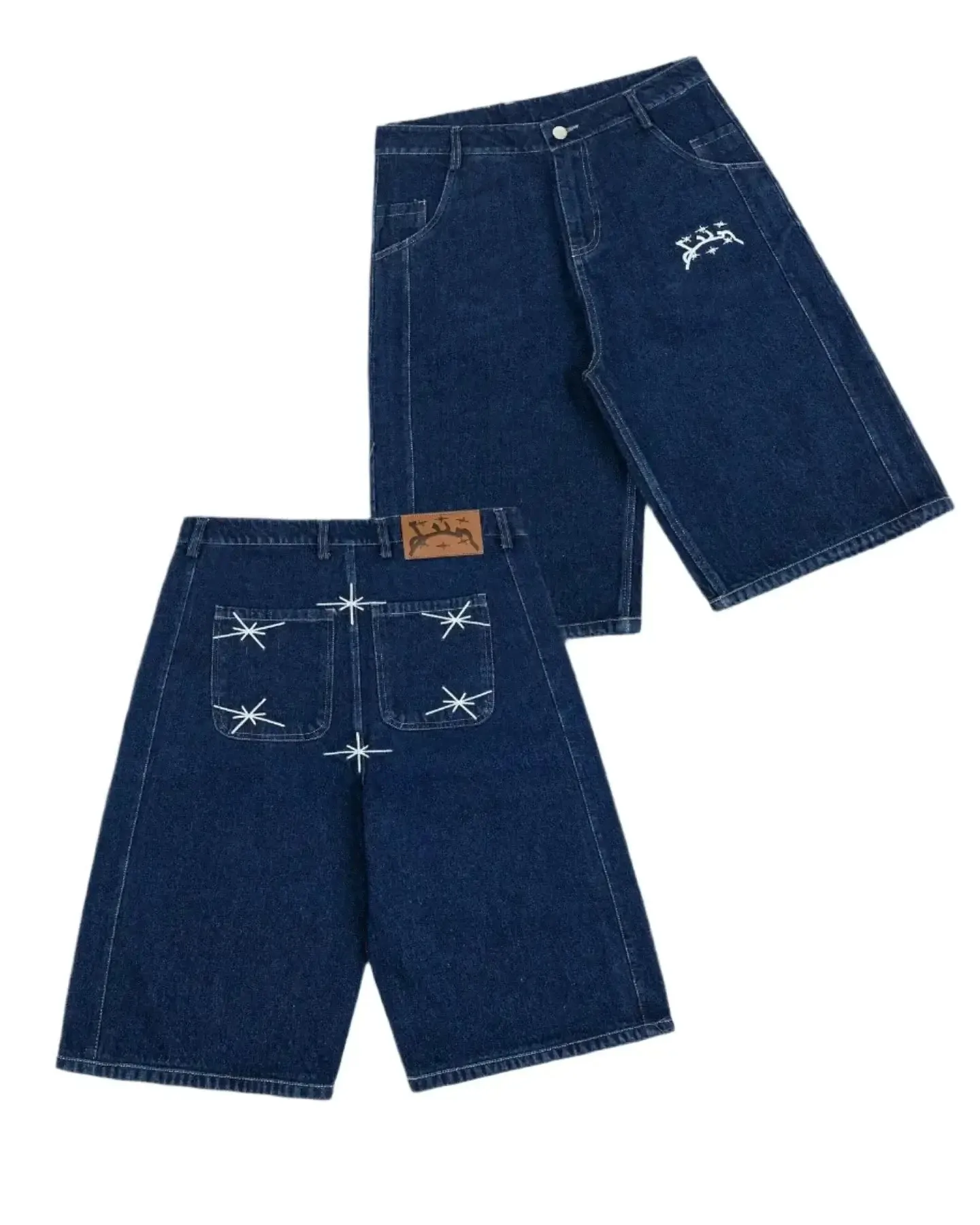 Embroidered Jean Shorts