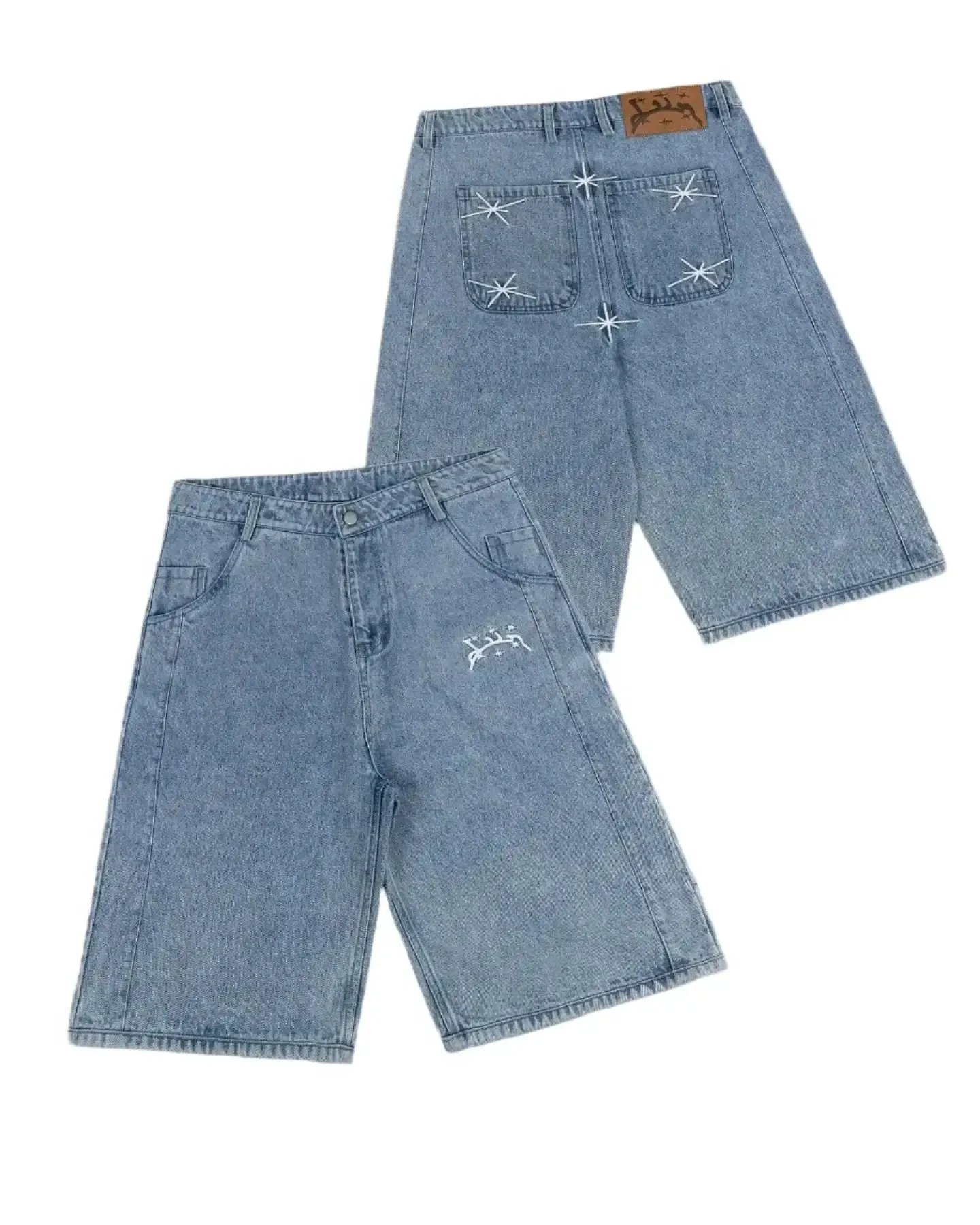 Embroidered Jean Shorts