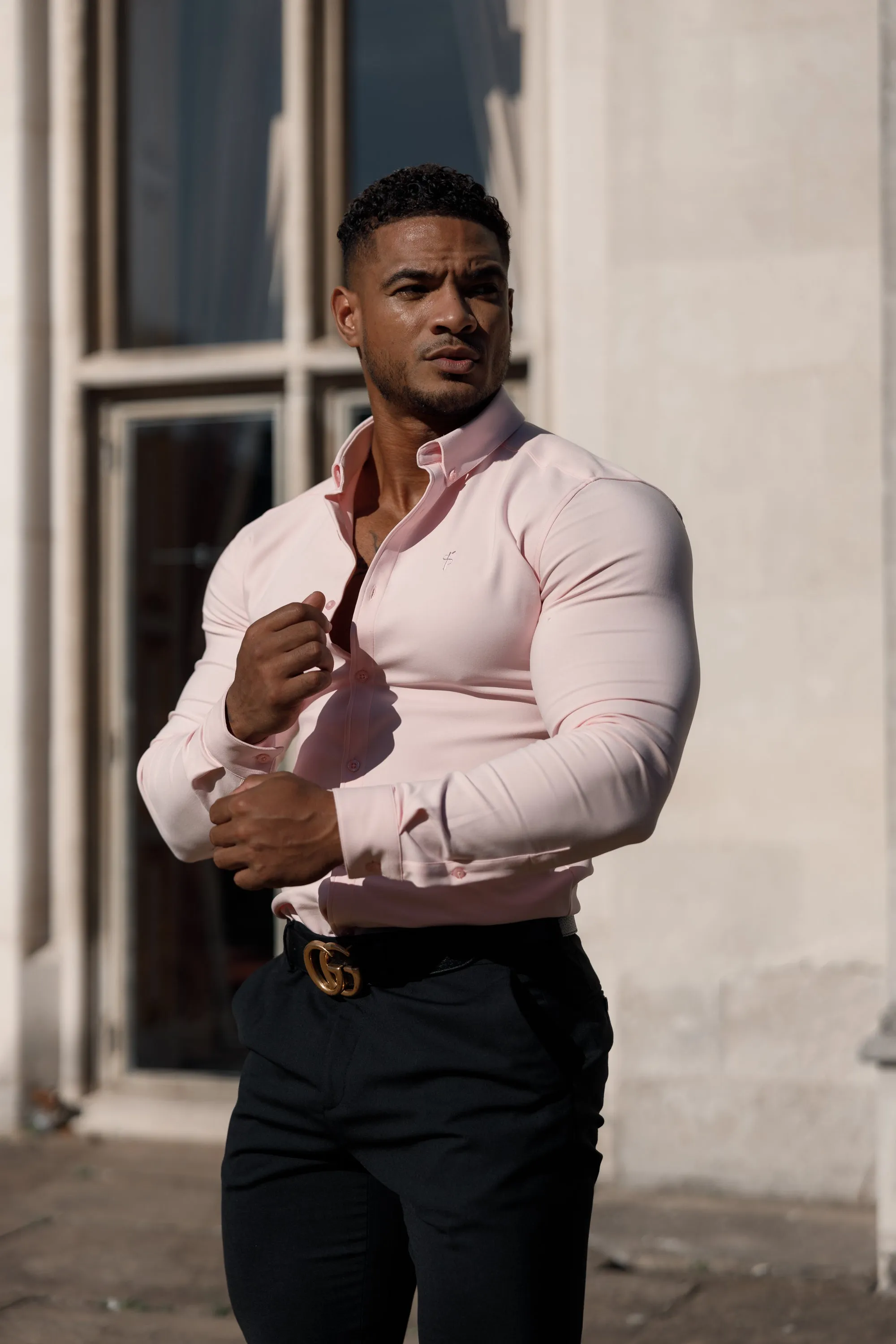 Father Sons Super Slim Scuba Pink Long Sleeve Stretch - FS880