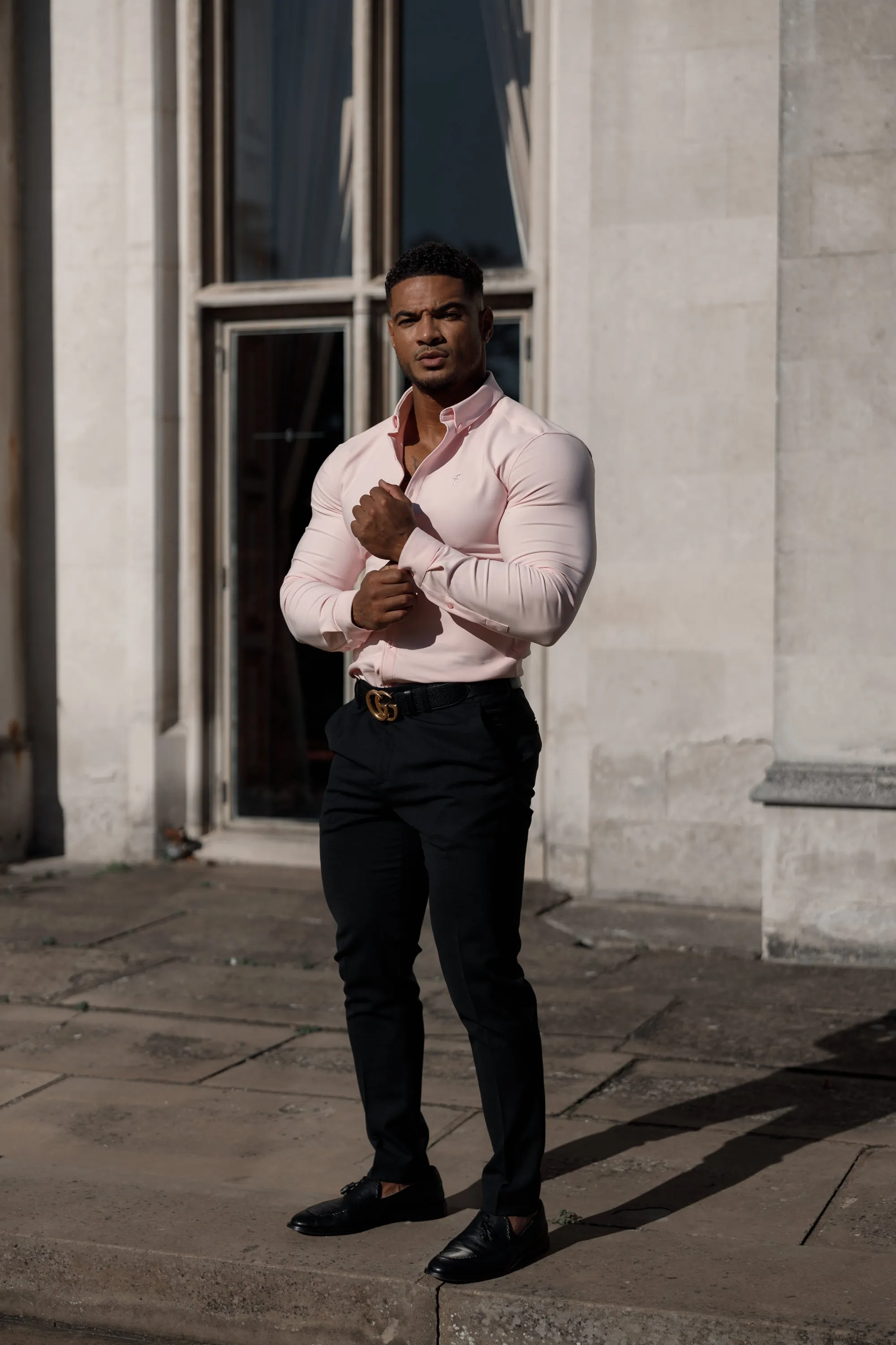 Father Sons Super Slim Scuba Pink Long Sleeve Stretch - FS880