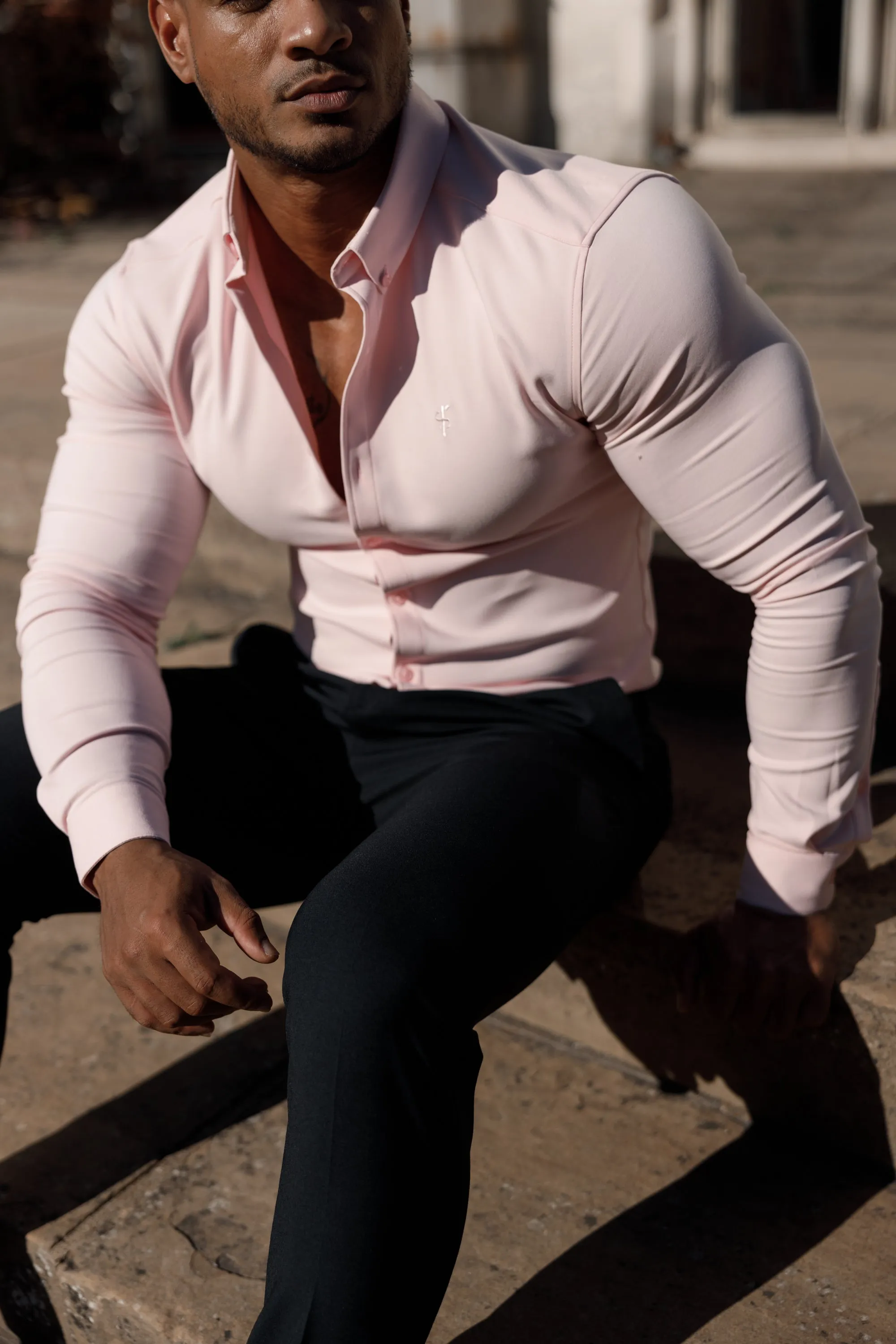 Father Sons Super Slim Scuba Pink Long Sleeve Stretch - FS880