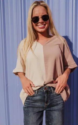 Feeling Neutrals Duo Tone Blouse