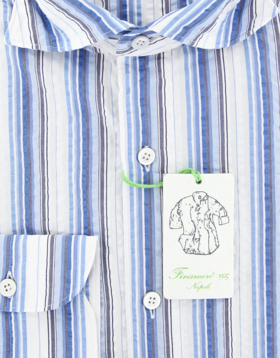 Finamore Napoli Blue Shirt - Extra Slim