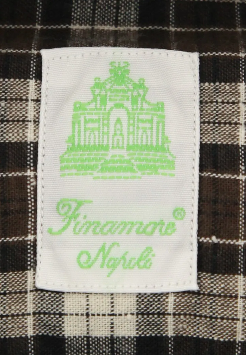 Finamore Napoli Brown Shirt - Extra Slim