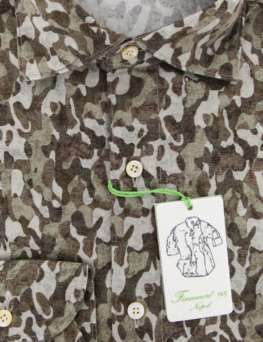 Finamore Napoli Brown Shirt - Extra Slim