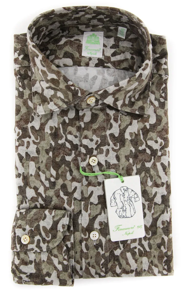 Finamore Napoli Brown Shirt - Extra Slim