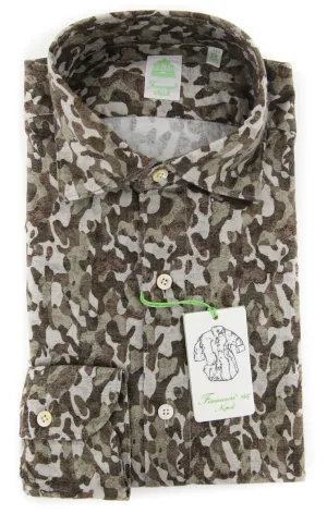 Finamore Napoli Brown Shirt - Extra Slim