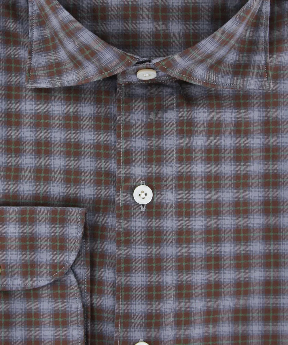 Finamore Napoli Dark Brown Shirt - Extra Slim