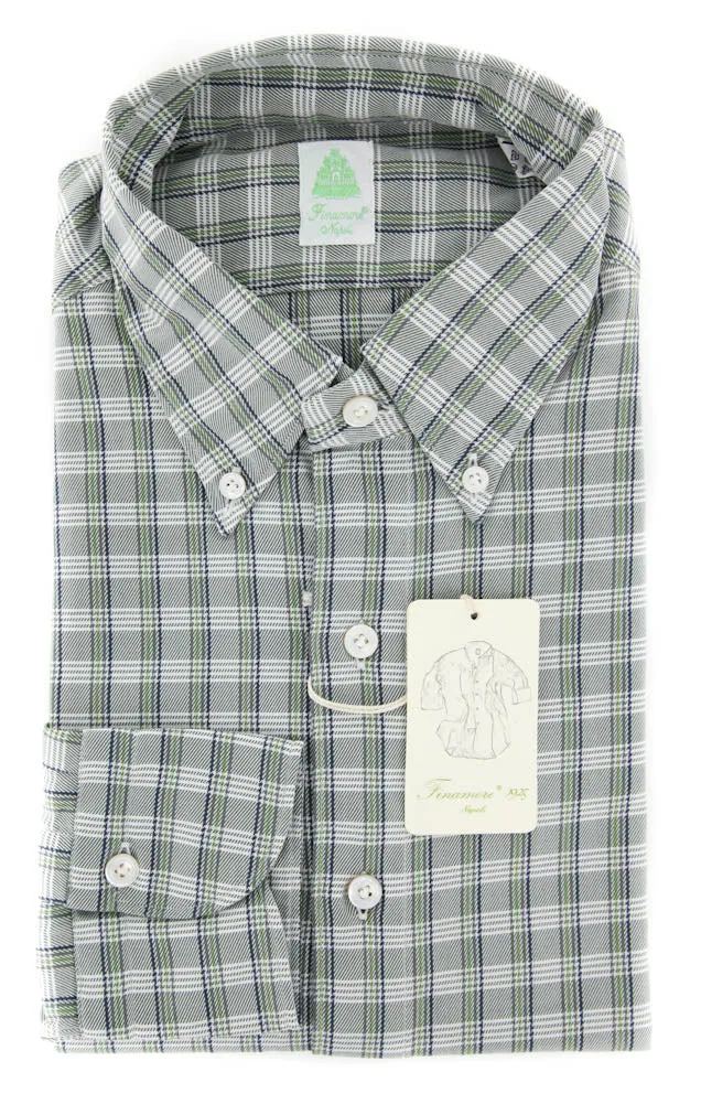 Finamore Napoli Gray Shirt - Extra Slim - 15.5 US / 39 EU