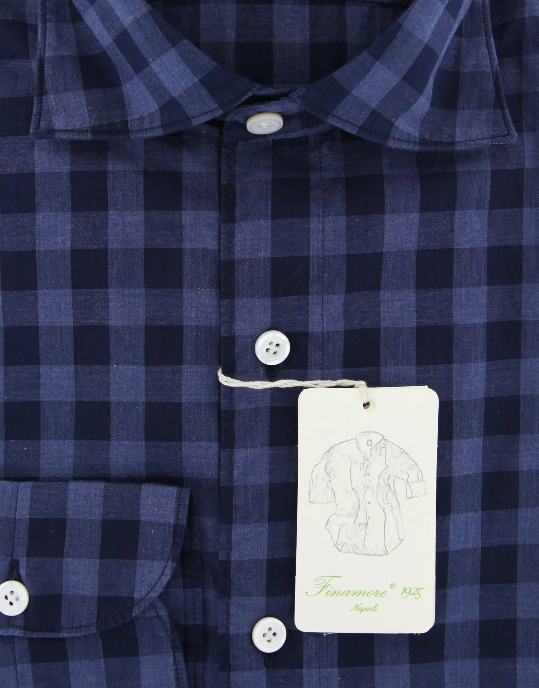 Finamore Napoli Navy Blue Shirt - Extra Slim