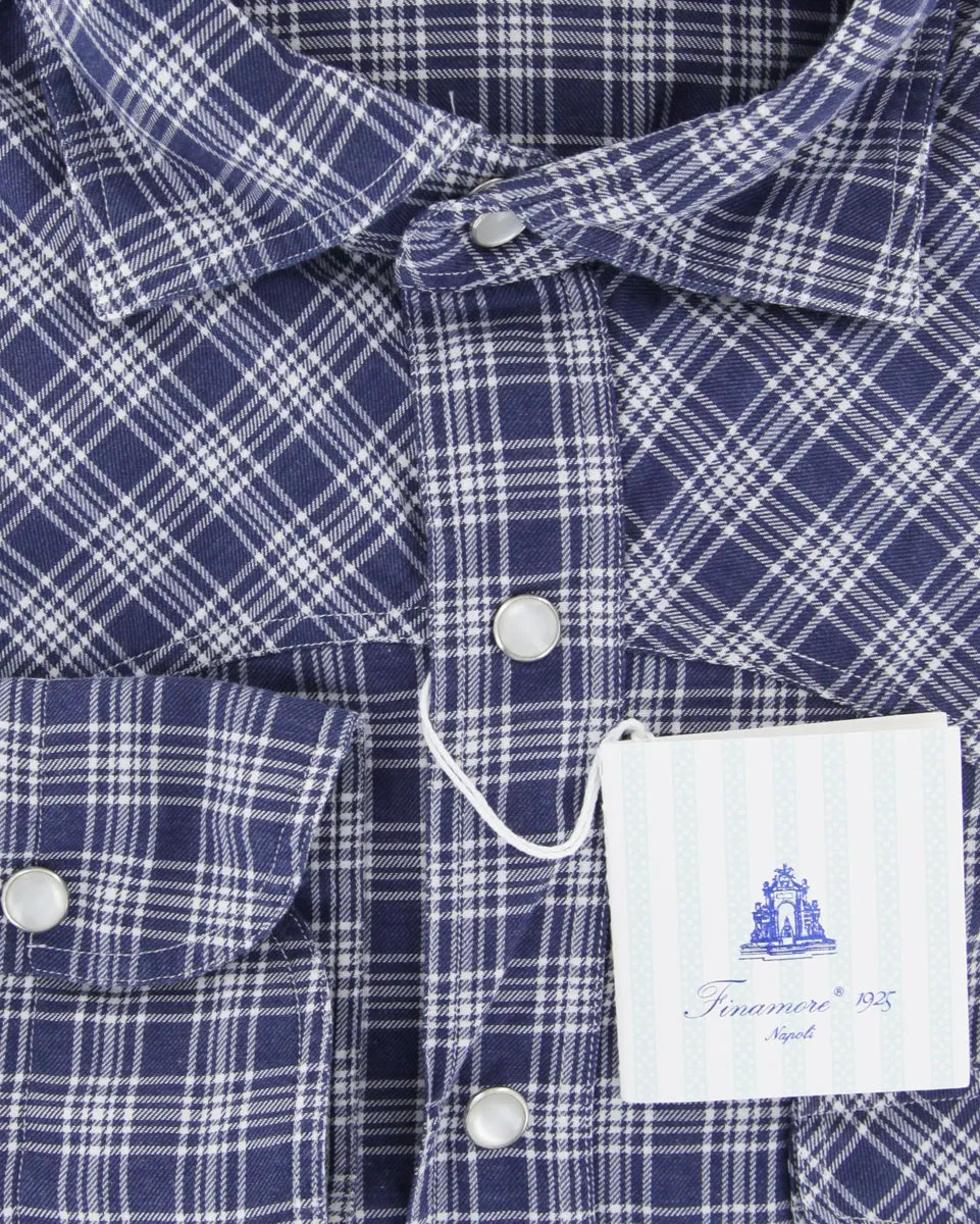 Finamore Napoli Navy Blue Shirt - Slim