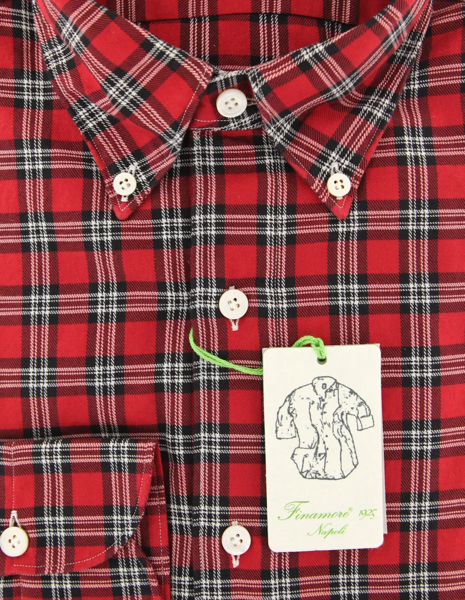 Finamore Napoli Red Shirt - Extra Slim