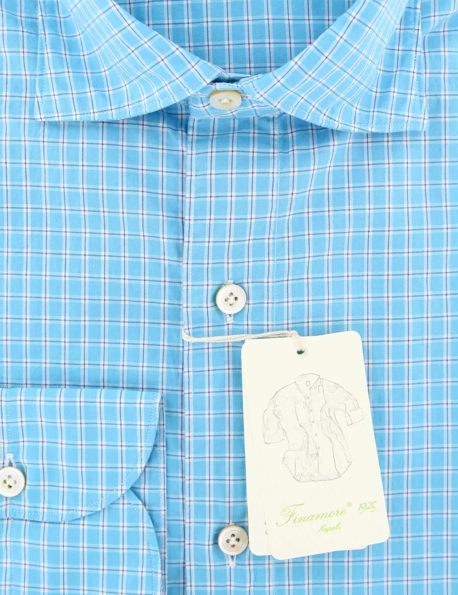 Finamore Napoli Turquoise Shirt - Extra Slim