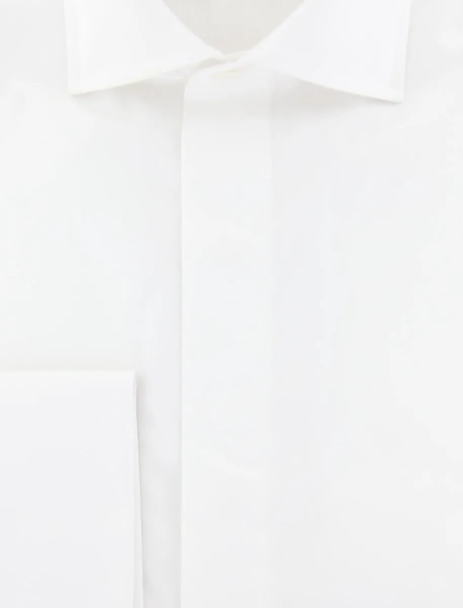 Fiori Di Lusso White Tuxedo Shirt - Extra Slim