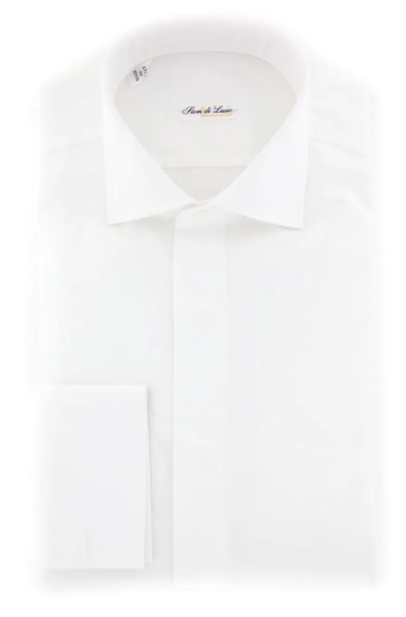 Fiori Di Lusso White Tuxedo Shirt - Extra Slim