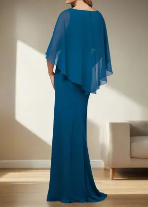 Floor Length Sheath Beading Mother of The Bride Dresses