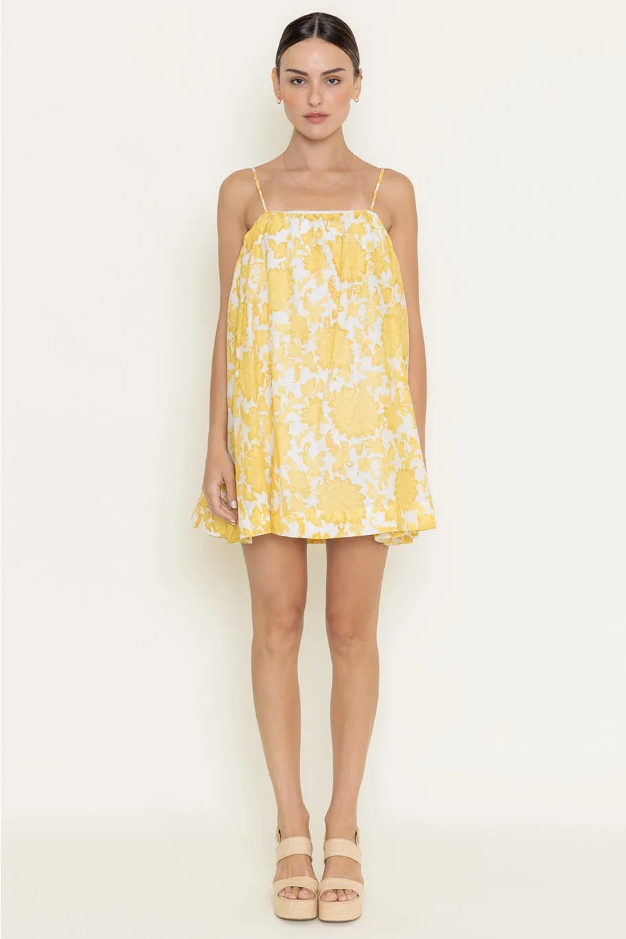 Floral Print Loose Fit Babydoll Mini Dress