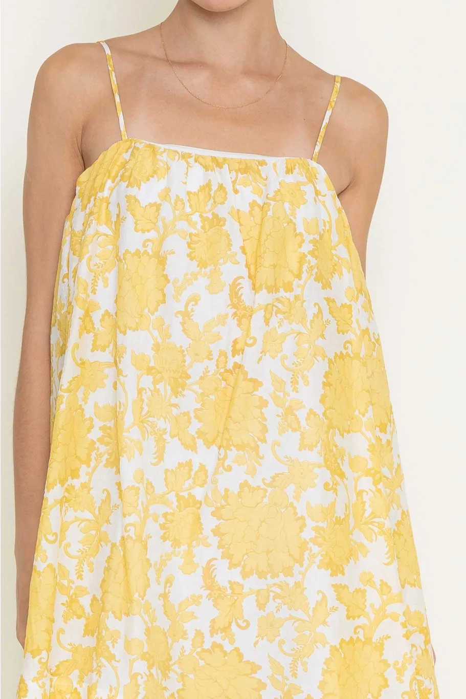 Floral Print Loose Fit Babydoll Mini Dress