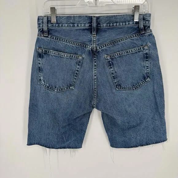 Frame shorts womens 25 blue le slouch bermuda distressed grunge baggy loose y2k