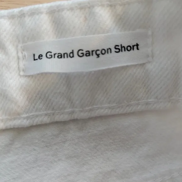 Frame Womens Shorts Size 31 Le grand Garcon White 100% Cotton Denim Raw Hem New