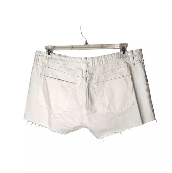 Frame Womens Shorts Size 31 Le grand Garcon White 100% Cotton Denim Raw Hem New