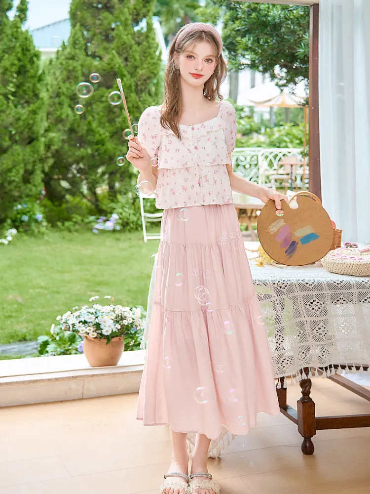 French Romantic Floral Blouse