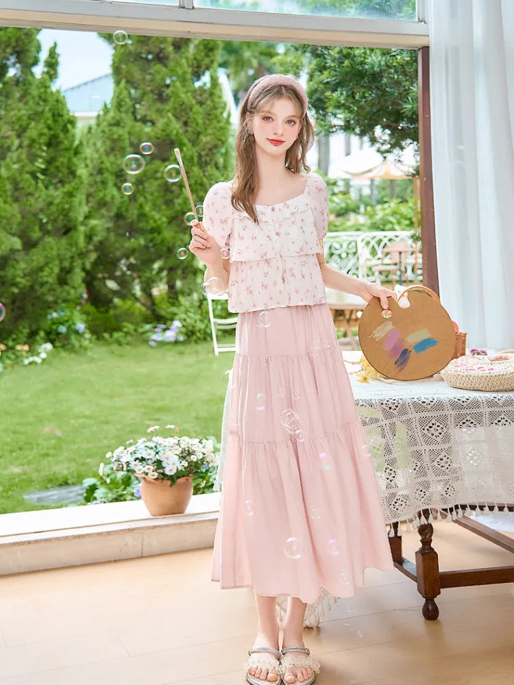 French Romantic Floral Blouse