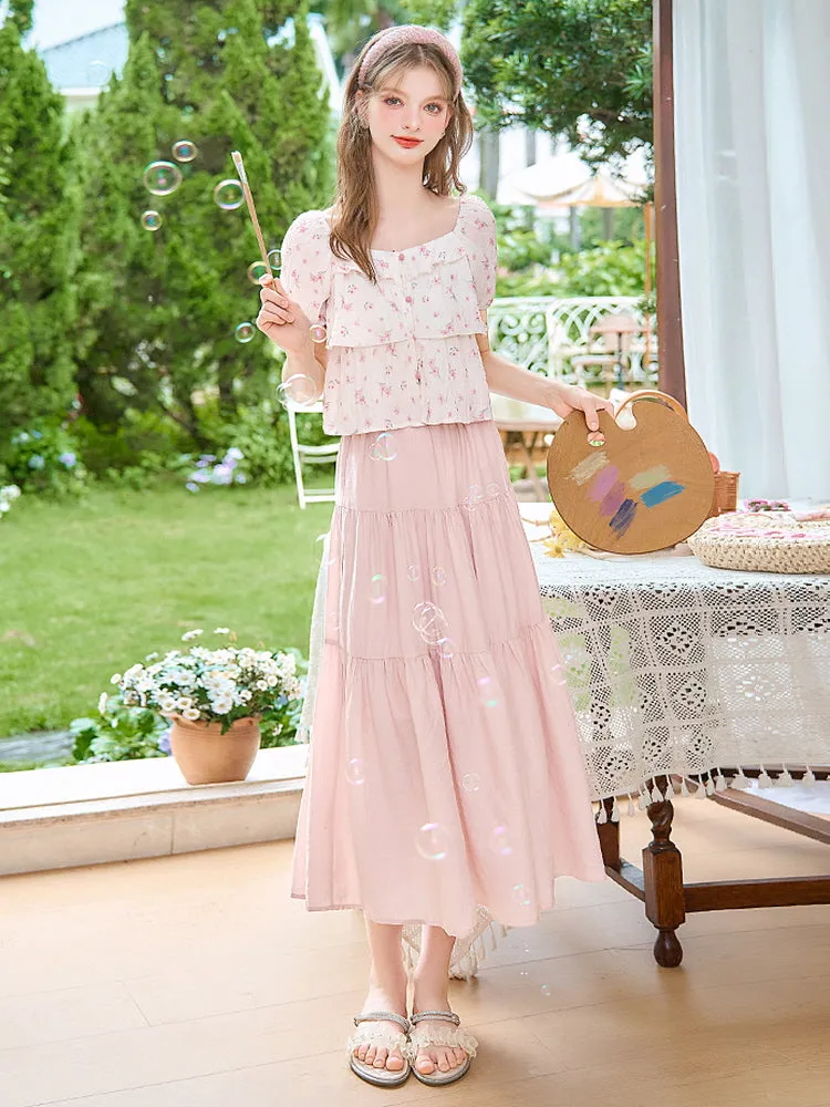 French Romantic Floral Blouse