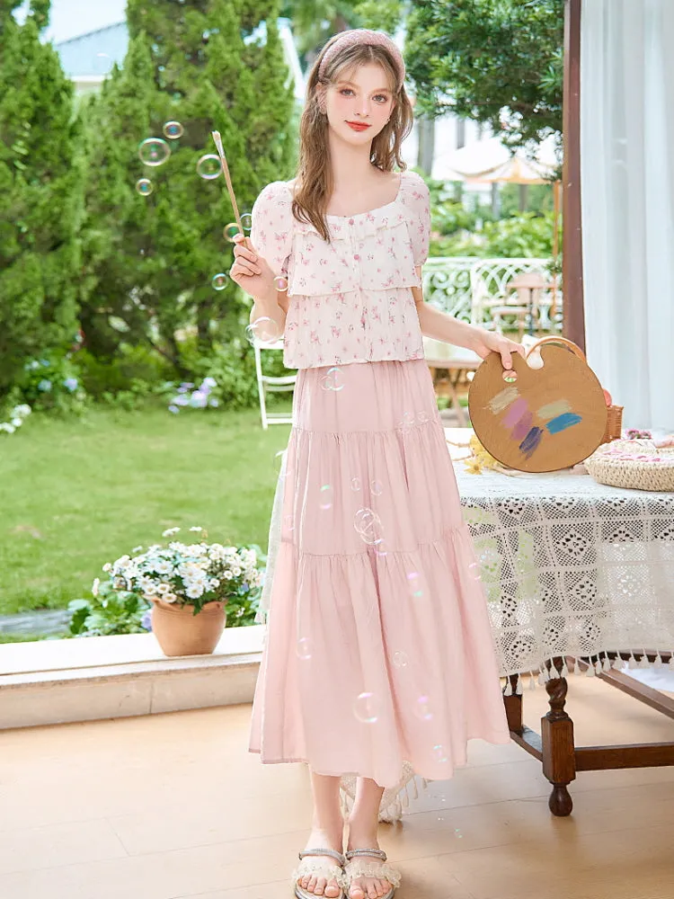 French Romantic Floral Blouse