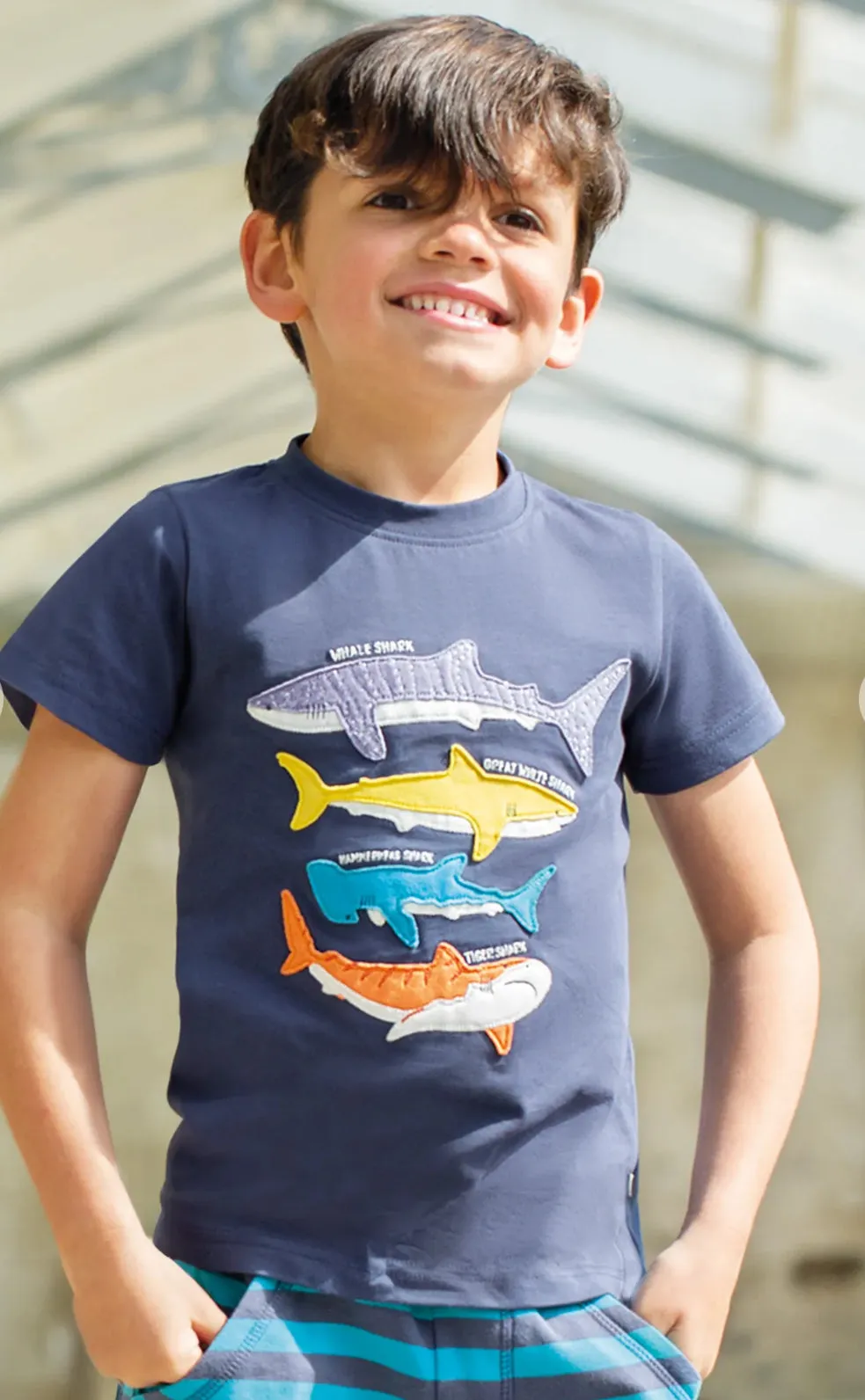 Frugi Avery Shark T-Shirt Pg6na