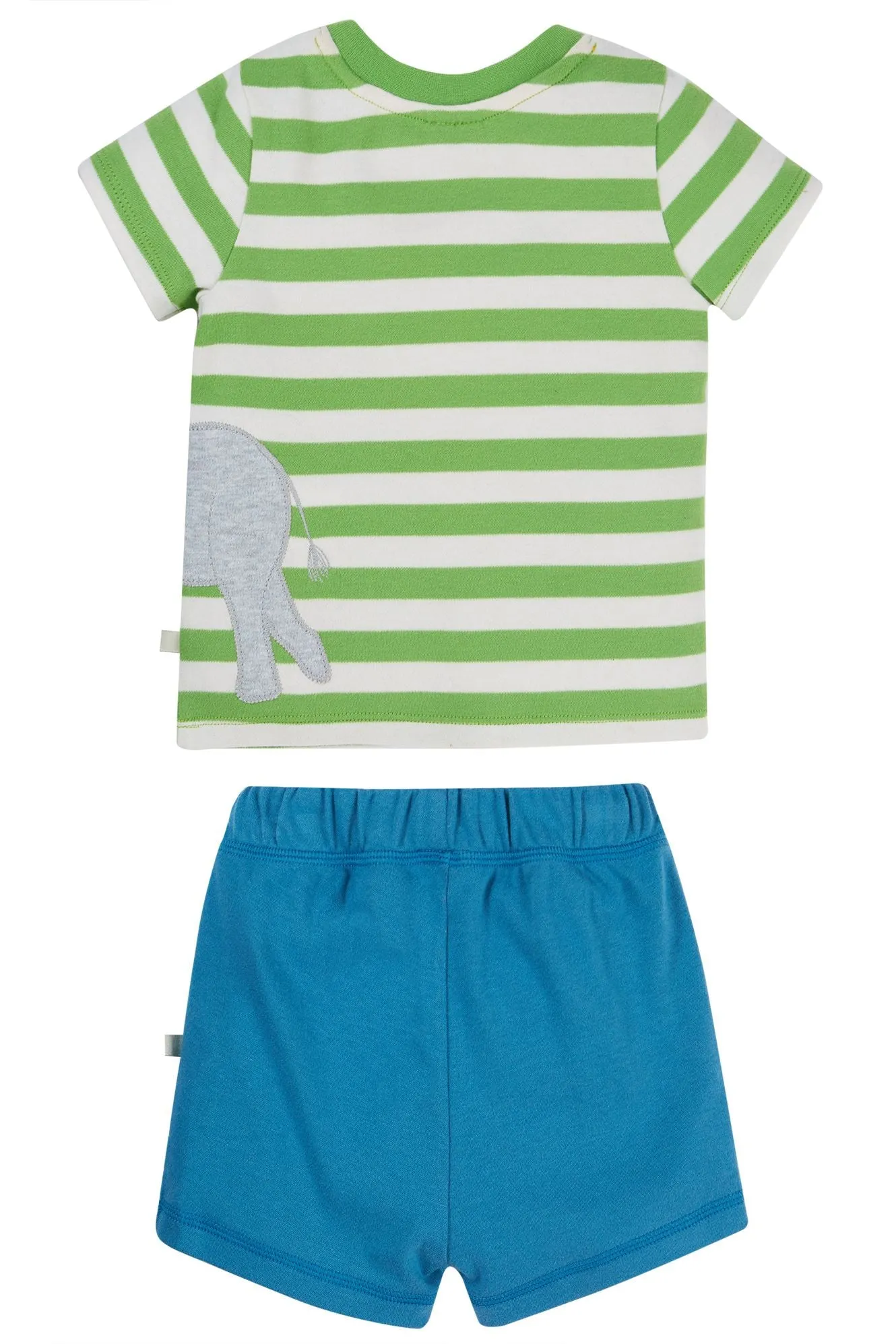 Frugi Infant Shorts Set Pg2ge Kiwi Elephant